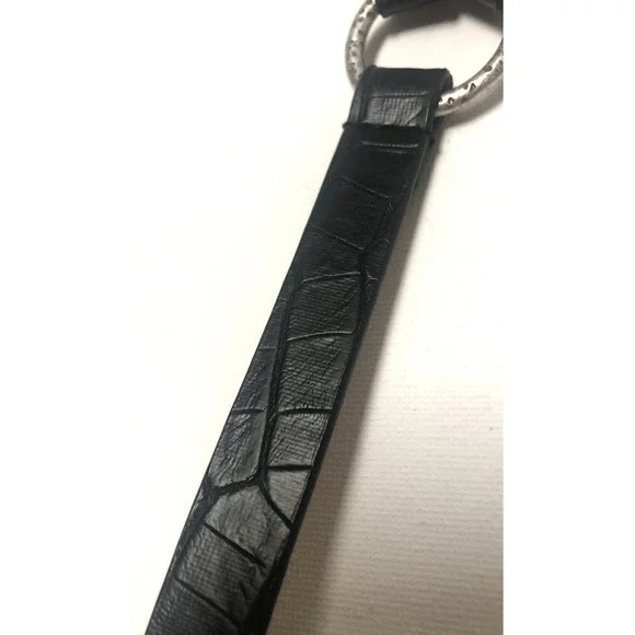 Chicos Black Leather Hip Belt Adjustable Pewter Boho Horseshoe Buckle M/L 31-44” - Picture 6 of 16